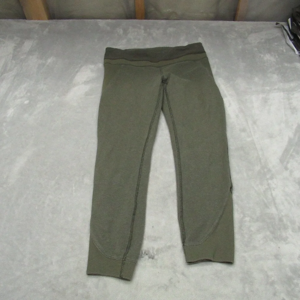 Lululemon Leggings Womens 6 Green Refine Crop Stretch Pull On Yoga Gym Jog 27x22